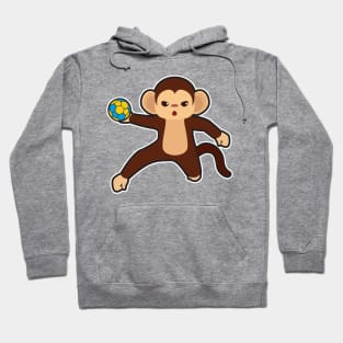 Monkey as Handball player with Handball Hoodie